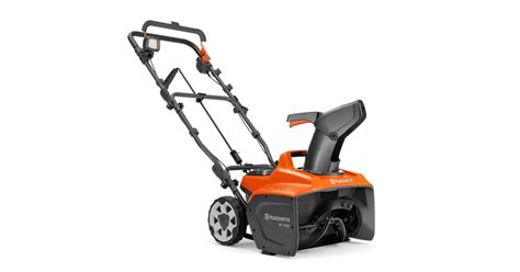 Product photo of Husqvarna ST 143i cordless snowblower, emphasizing its compact size and integrated handle.
