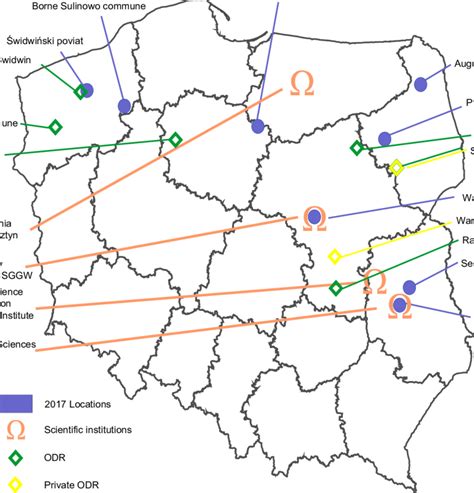 Map of Poland with Interhandler service points marked