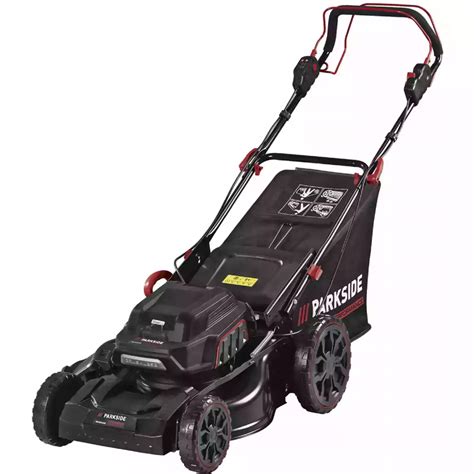 Thematic photo of the Parkside Performance PPRMA 40-Li lawnmower in action, cutting grass