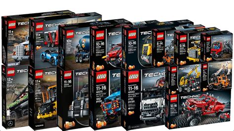 Infographics comparing different LEGO Technic sets