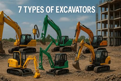 Thematic photo of various mini excavators on a construction site