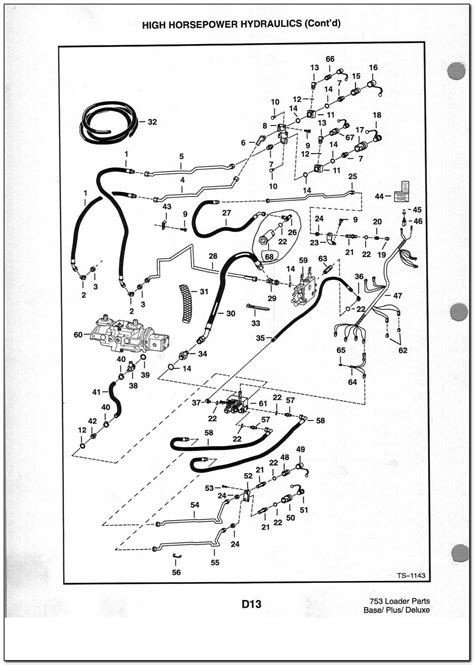 Diagram of Bobcat E16 hydraulic system with marked components
