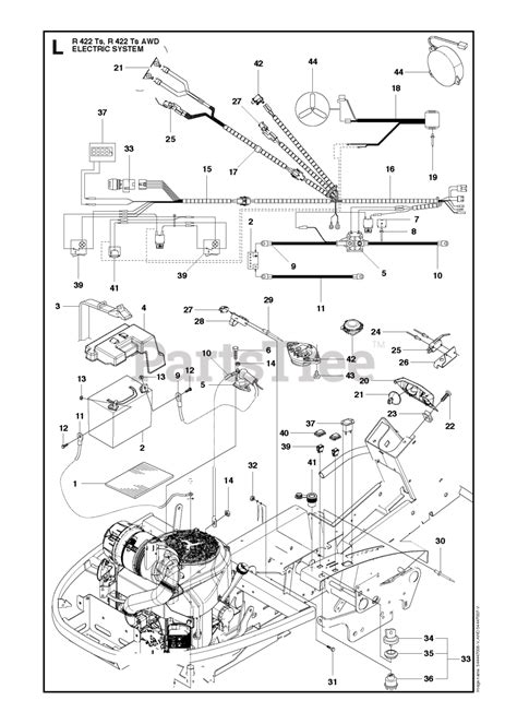 Schemat budowy kosiska traktorka Husqvarna