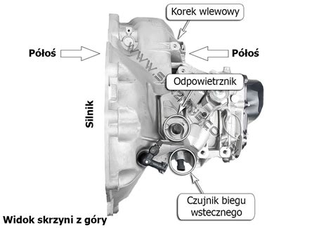 infografika przedstawiająca schemat wymiany oleju w skrzyni biegów