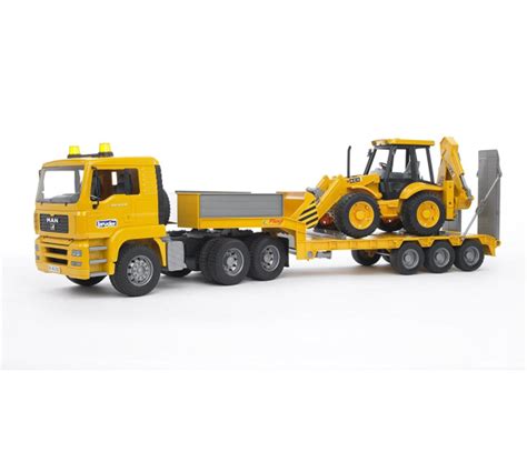 Zestaw zabawkowy MAN TGA z naczepą i traktorem JCB 4CX