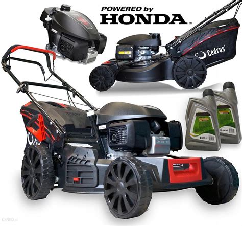 infografika porównująca modele kosiarek Cedrus z silnikami Honda