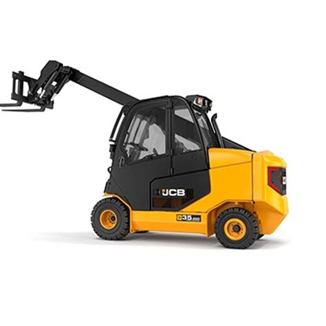 Zdjęcie przedstawiające JCB Teletruk pracujący w rolnictwie, z załadunkiem materiałów na przyczepę.