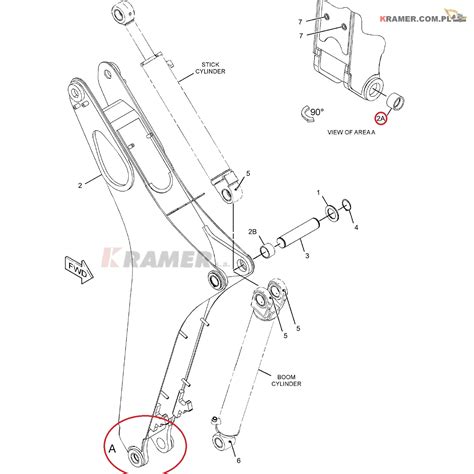 schemat ramienia koparkowego Extendahoe