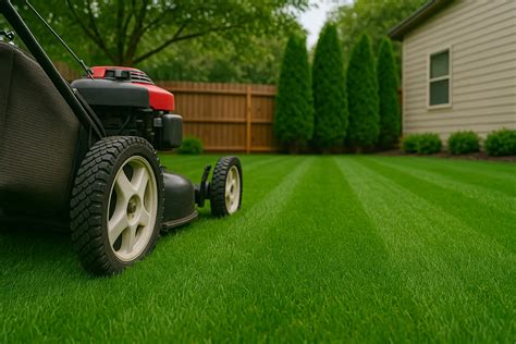 Collage of various gardening services: mowing, tree cutting, planting