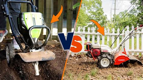 Infographic comparing the effects of using an underpowered rototiller vs. an overpowered one