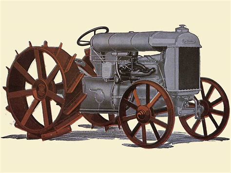 Ilustracja przedstawiająca historyczny traktor Fordson Model F