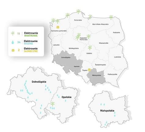 Mapa z zaznaczonymi lokalizacjami ofert rozrzutników obornika w Zachodniopomorskiem