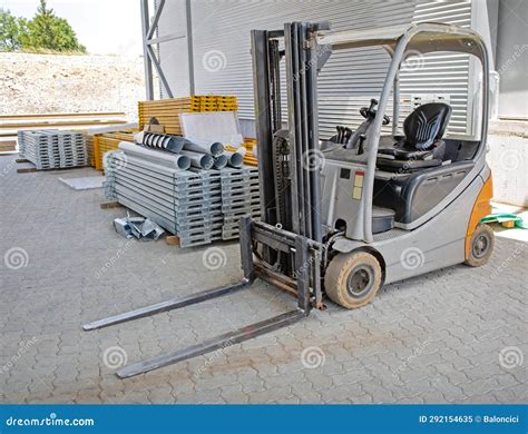 Thematic photo of a forklift in a warehouse or on a construction site
