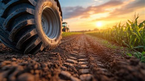 Thematic photo of agricultural tires in a field