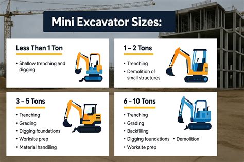 Thematic photo of a mini excavator with various attachments on a construction site