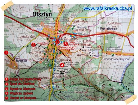mapa: region Olsztyna i okolic