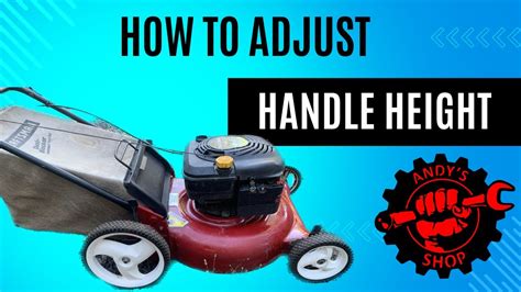 Infographic illustrating the cutting width and height adjustment mechanism of a lawnmower