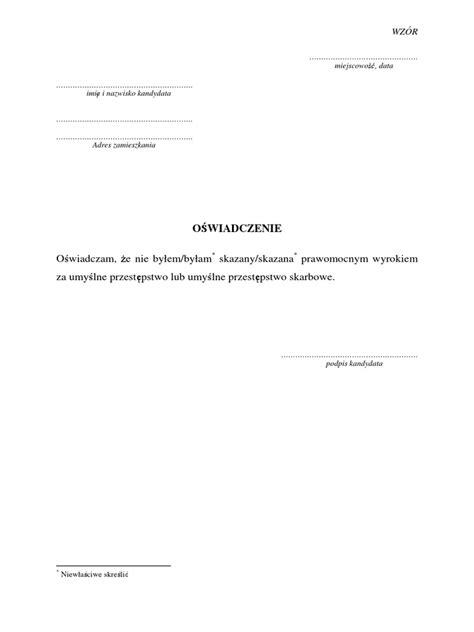 Wzór oświadczenia o braku rejestracji pojazdu za granicą