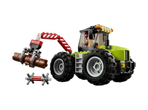 Zestaw LEGO przedstawiający traktor leśny w akcji