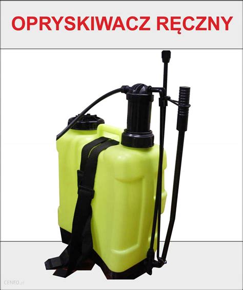 zdjęcie ręcznego opryskiwacza ciśnieniowego z widocznymi elementami (zbiornik, pompka, lanca, dysza)