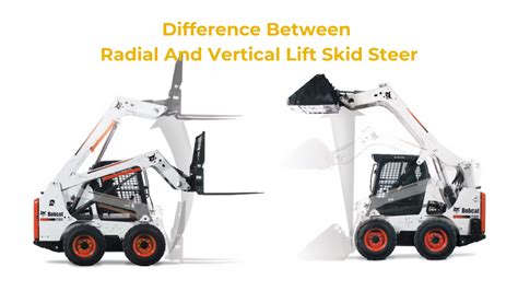 Diagram illustrating radial vs. vertical lift paths on a skid-steer loader