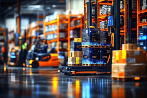 Thematic photo of a nowoczesny magazyn z wózkiem widłowym w akcji