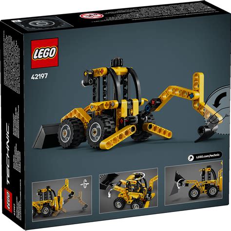 Zdjęcie przedstawiające proces budowy LEGO Technic Koparko-Ładowarki 42197 z otwartą instrukcją i klockami.