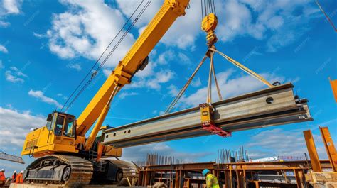 Thematic photo of a large mobile crane lifting a heavy structural element on a construction site