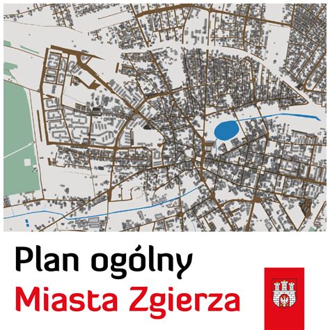 Plan miasta Zgierz z zaznaczonymi obszarami rozwoju infrastruktury