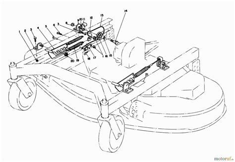 Diagram of a disc mower cutting bar drive system with gears