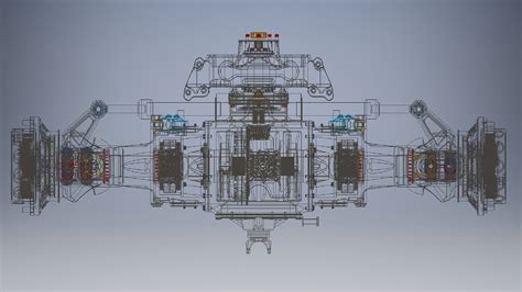 Technical scheme or infographic of a tractor front axle