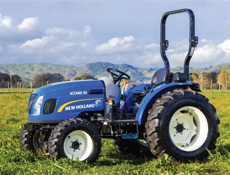 The New Holland Boomer 50 tractor working in a field