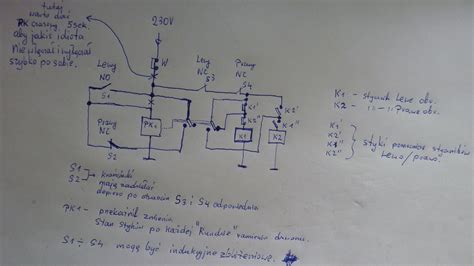 Schemat sterowania skrętem kół opryskiwacza z potencjometrem i czujnikami