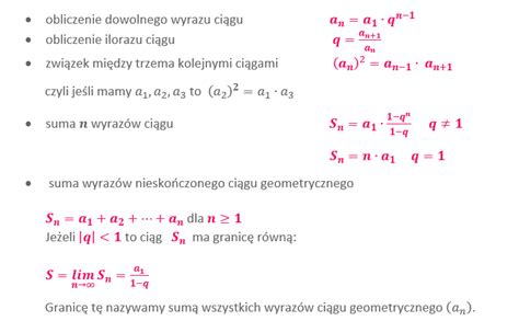 Wzory na ciąg geometryczny i iloraz ciągu