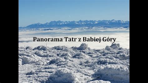 panorama Tatr widziana z Babiej Góry zimą