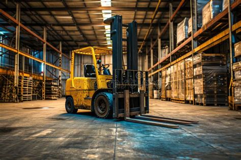 Thematic photo of an electric forklift working in a warehouse