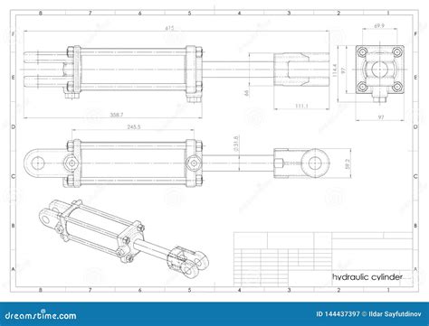 Technical drawing or schematic of a hydraulic cylinder or mast assembly.