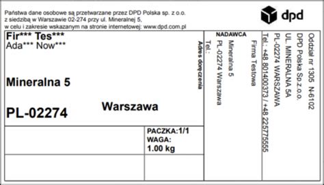 Etykieta wysyłkowa na palecie