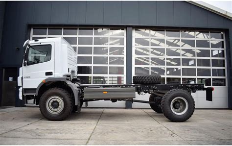 Infographic or diagram showing Mercedes-Benz Atego engine variants and 4x4 drivetrain.