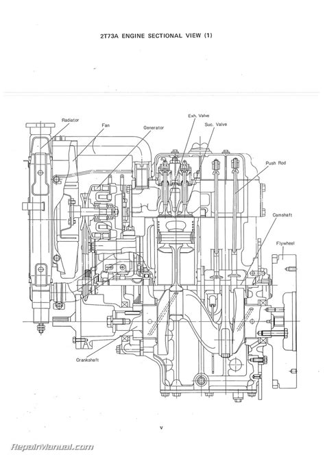Engine diagram for a small diesel tractor