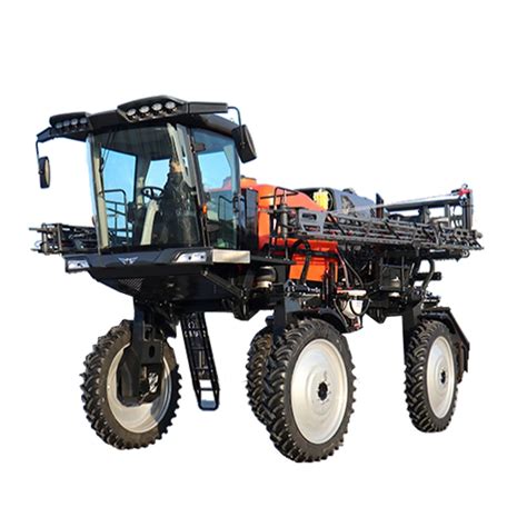 Thematic photo of an agricultural sprayer in a field, possibly being inspected or showing good maintenance
