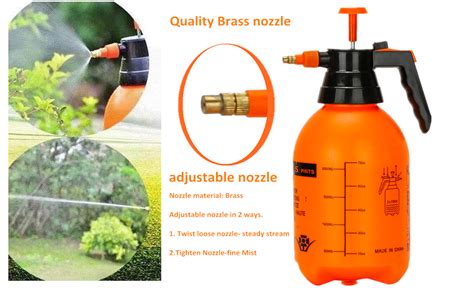 Thematic photo of a person using a 2L hand sprayer in a garden, showing its ergonomic design