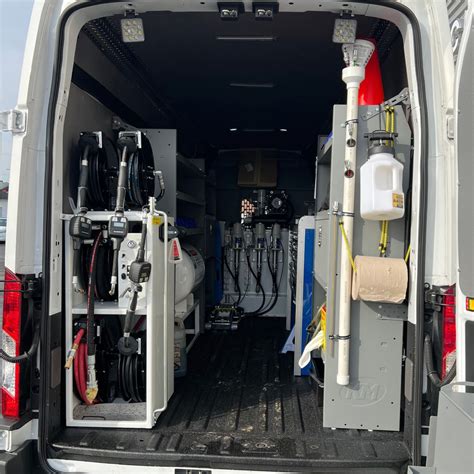 Infographic showing a mobile service van with tools for forklift repair