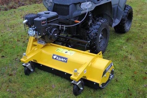 The Rammy Flail Mower 120 ATV cutting tall grass and brush