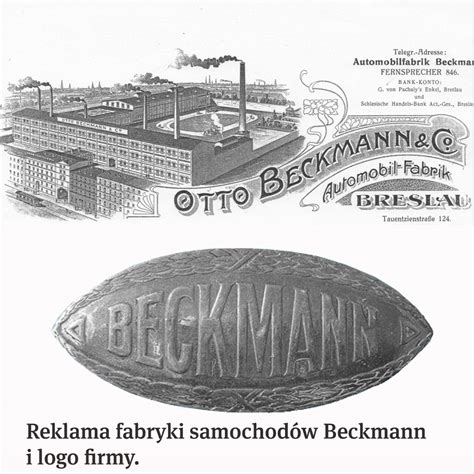 Logo firmy Bergmann i zdjęcie fabryki.