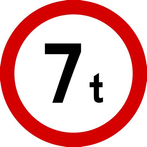 znak drogowy dopuszczalnej masy całkowitej