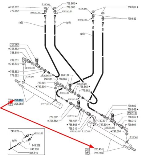 Schemat działania hydraulicznego systemu rozkładania belki opryskiwacza