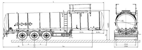 Rysunek techniczny cysterny CNG