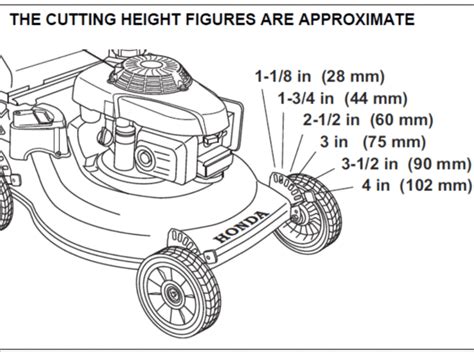 Infographic showing the features of an electric lawn mower, including engine, cutting height adjustment, and grass collector.