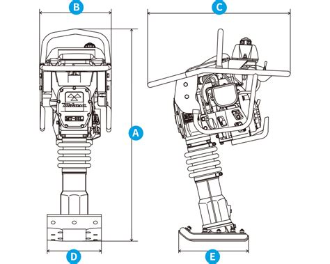Schematic diagram of a rammer's tamping foot